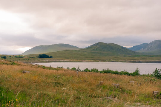 Loch and rolling hills near Ullapool in the Northwest Highlands of Scotland, UK - 4 September 2026.
