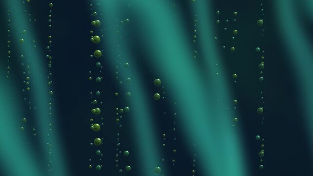 Underwater bubbles rising through dark turquoise water motion background loop