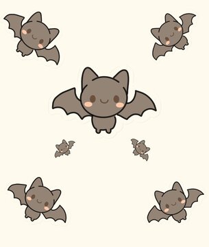 A cute bat image, seamless pattern.