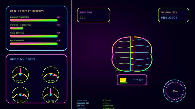 Innovative ai fraud detection systems monitor data streams in this digital interface display showing analytics and graphical user metrics during live server security process monitoring operations