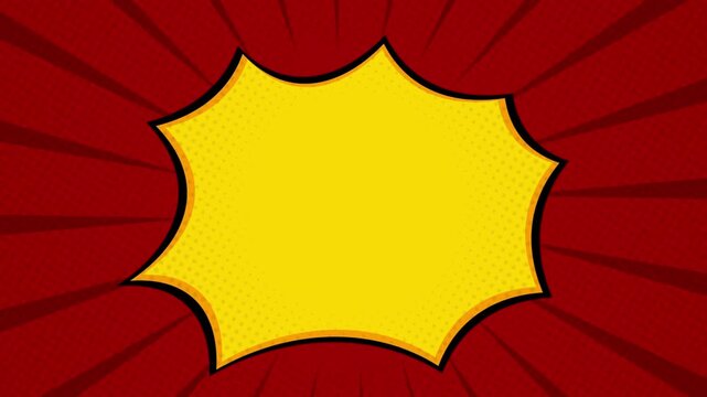 Dynamic yellow burst comic style speech bubble background for special offer promotional advertising and retail sale events