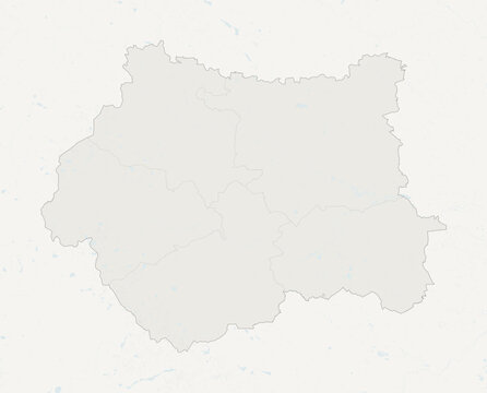 West Yorkshire, United Kingdom &ndash; metropolitan vector map with district boundaries, hydrography and geographic context (Web Mercator projection, PPT-compatible & fully editable)