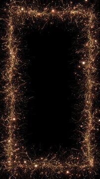 golden light trails, glittering particles, delicate snowflakes border spacious Christmas greetings, New Year titles, luxury invitations, festive promotions, holiday events, logo reveals, celebration