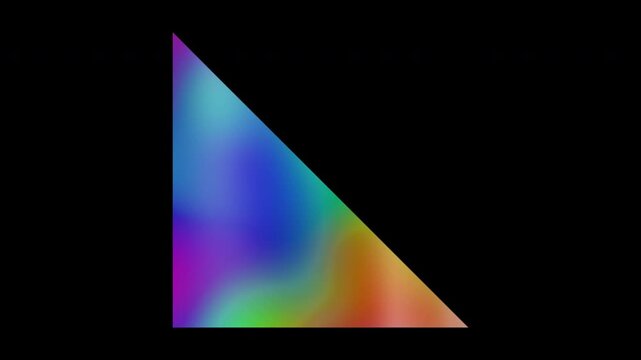 Colorful abstract patterns of a right-angled triangle, alpha channel, looping