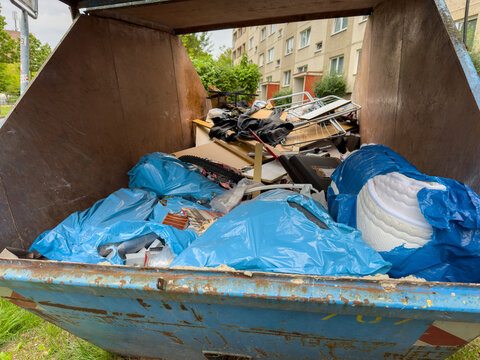 Container Filled with Household Goods After Flat Clearance