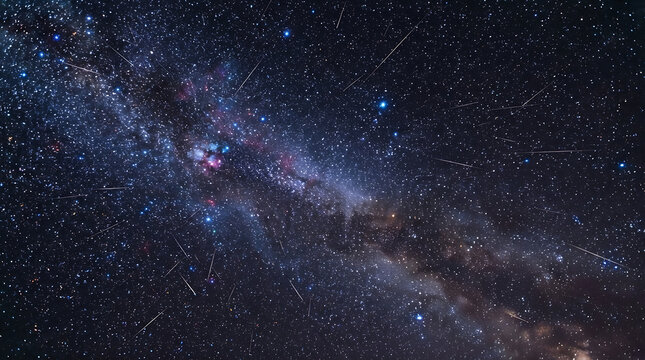 Milky way galaxy with starry night sky