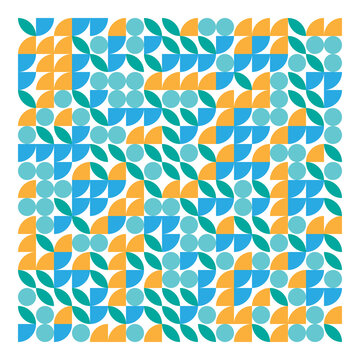 Geometric Circles and Semicircles Multicolor Pattern Background