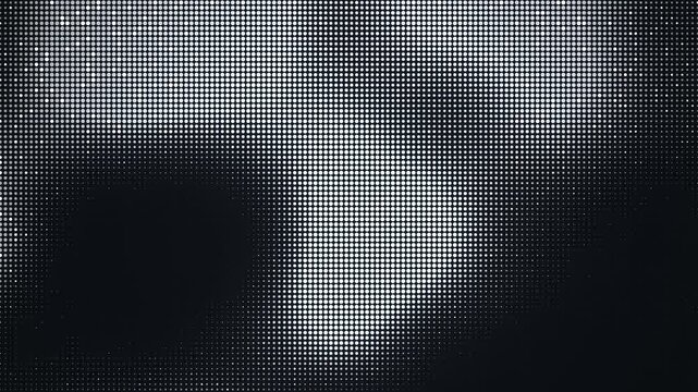 Abstract dark technology background with a medium cyan dot matrix and grid drifting over a black ground, seamless 4K loop