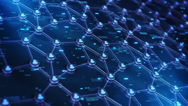 Circular profile interconnected mesh deep data display, relationships between people information. customer analytics, recruitment presentations, audience research business networking explainers