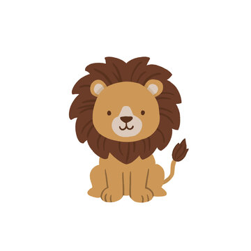 cute lion illustration hand drawn, scandinavian nursery
