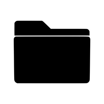 Create folder icon flat outline in black