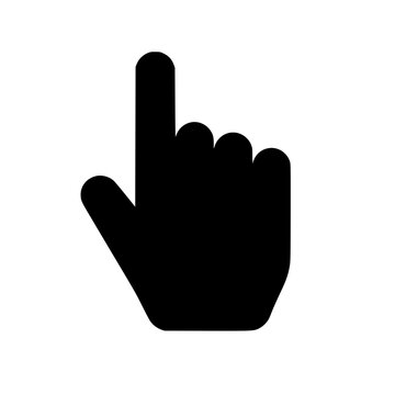 Cursor hand icon flat outline in black