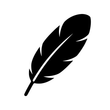 Fabric with feather icon flat outline in black