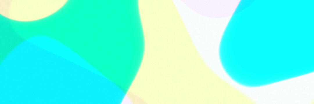Abstract Geometric Background with Pastel Teal and Yellow Soft Shapes