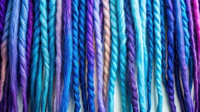 Vibrant synthetic dreadlocks in shades of blue and purple, various shades, dreadlocks hair