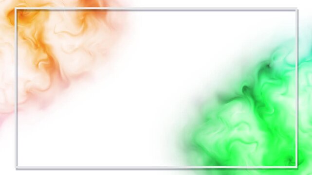 3d fluid swirls background edged rectangular frame. national celebration videos, Indian heritage messages, community event announcements and patriotic promotions space personalized titles.