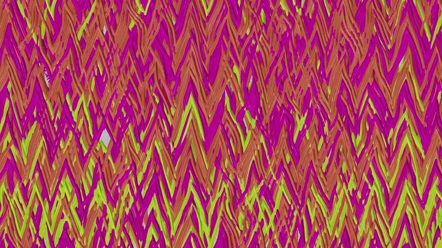 Abstract chevron pattern motion background with colorful textured lines seamless loop