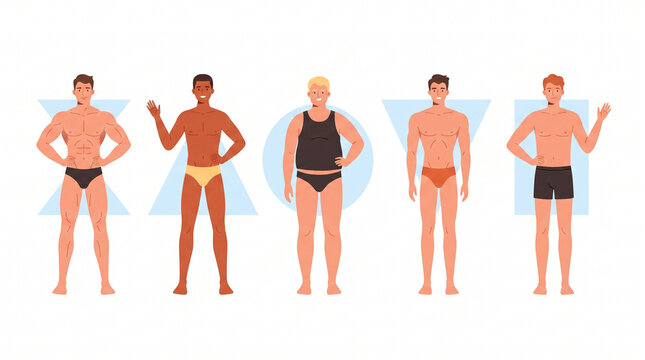 Men's Different Body Types Fashion Illustration