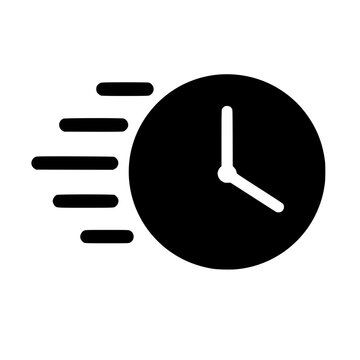 Time fast icon flat outline in black
