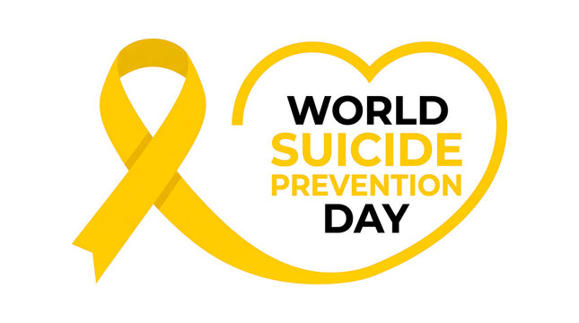 World suicide prevention day awareness ribbon icon