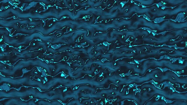 Abstract Blue Liquid Waves Motion Background Seamless Loop Animation