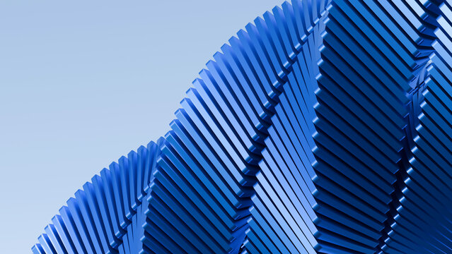 Abstract blue metallic geometric wave background, ideal for technology presentations, corporate landing pages, software branding, wallpaper, and modern web headers