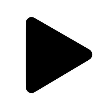 Video play button icon flat outline in black