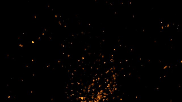 hot fire sparks rising. glowing embers and floating ash with realistic smoke and burning flame effects. seamless 4k animation.
