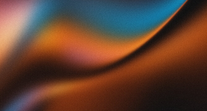 Abstract Grainy Vibrant Gradient Background with Wavy Flowing Curve Concept