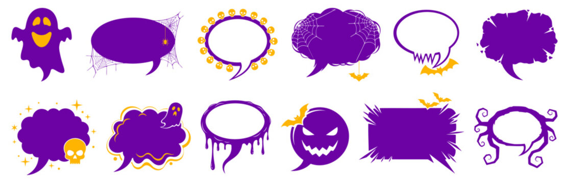 Happy halloween comic speech bubble for text
