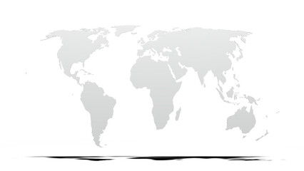 eckert IV world map projection - 3d illustration isolated on transparent background © Fox_Dsign