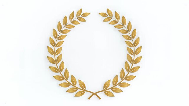 Golden Laurel Wreath Elegant Award Celebration Animation