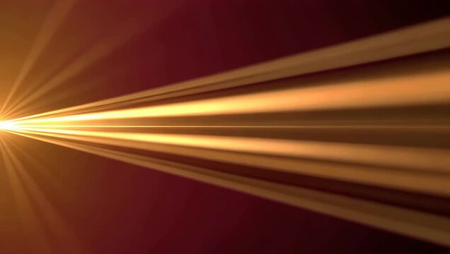 Symmetrical horizontal golden light rays emerging from left edge on dark red background.