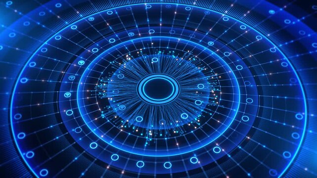 Network control display wireless, circular gauges, grids, central targeting zone. internet security, signal monitoring, satellite communication, software presentations, command science fiction scenes.