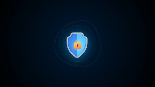Futuristic Cybersecurity Digital Shield Network Animation