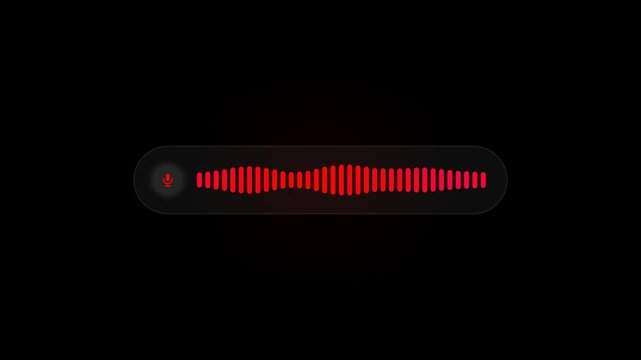Digital Voice Recording Interface Showing Dynamic Red Audio Waves