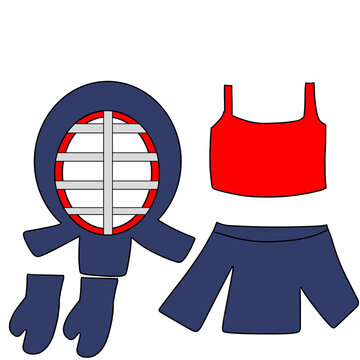 Kendo protective gear Illustration
剣道　防具　イラスト