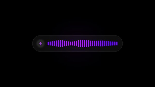 Equalizer Display of Voice Recording Sound Wave with Deep Purple Animation 