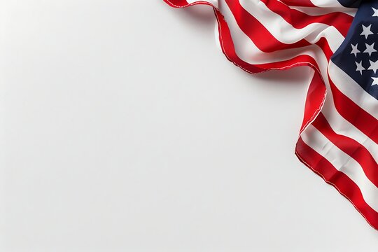 American flag border on white background with copy space for USA holidays text