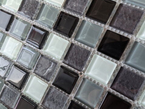 Monochromatic Glass Stone Mosaic Tile Texture