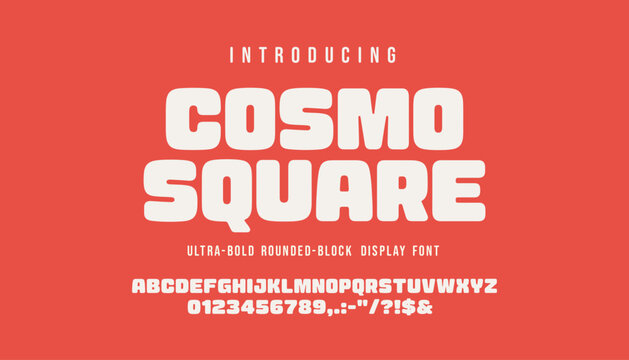 Ultra bold rounded block display font for modern branding