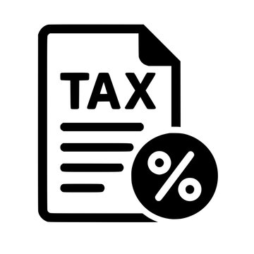 Tax icon flat outline in black