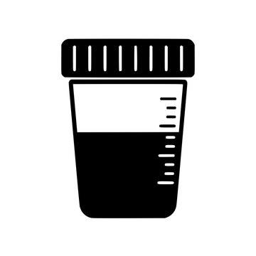Urine test icon flat outline in black