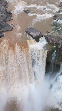 Vertical Aerial View of Purwa Waterfall Rewa Madhya Pradesh India