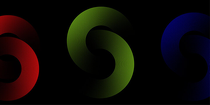 Abstract background featuring a colorful moire pattern with a dynamic light effect on a dark black surface