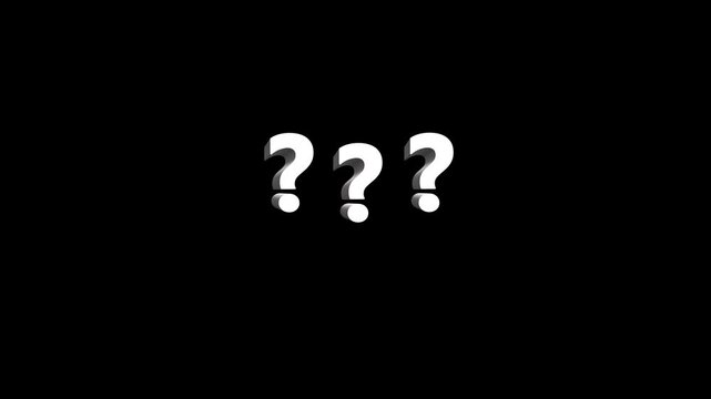 3d Animation of Question mark jumping.question mark animation pop up question mark flat and 3d green screen alpha looping 4k question mark confused dizzy