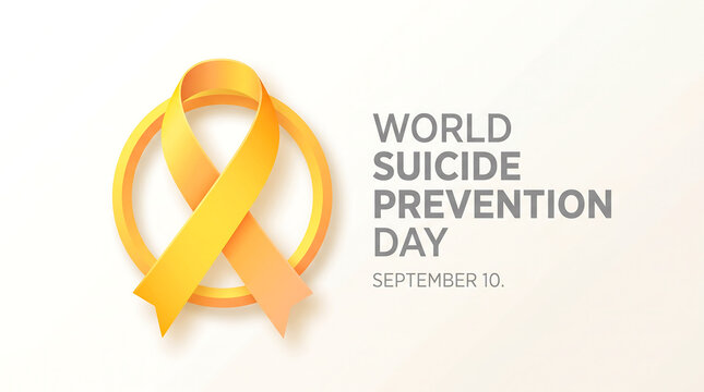 World suicide prevention day awareness ribbon icon
