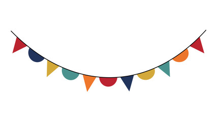 Obraz premium Colorful Bunting Flags Garland Isolated on White Background