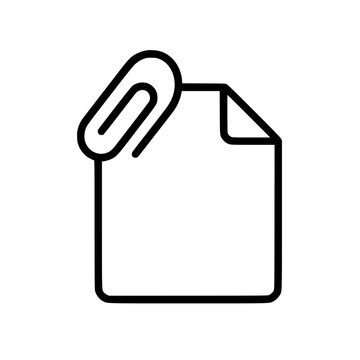 Attach document icon flat outline in black