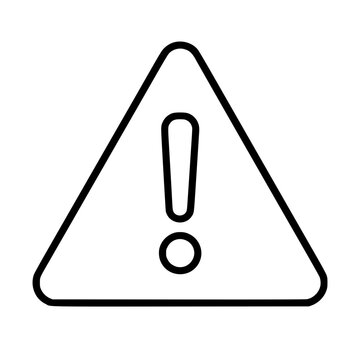 attention sign flat outline in black